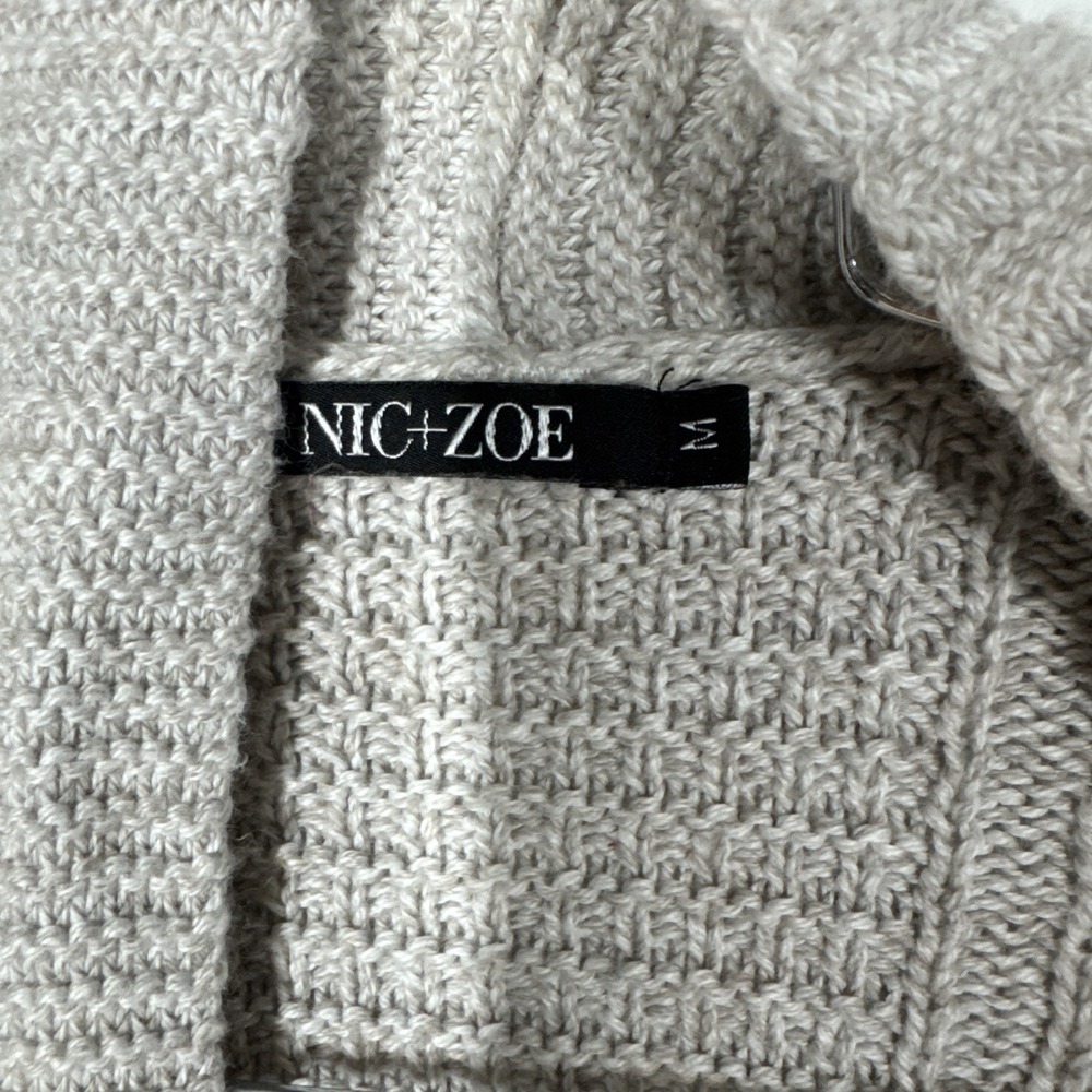 Nic+Zoe Open Front Cable Knit Cotton Cardigan Blue Ombre Womens M Beachy Boho - Picture 6 of 9